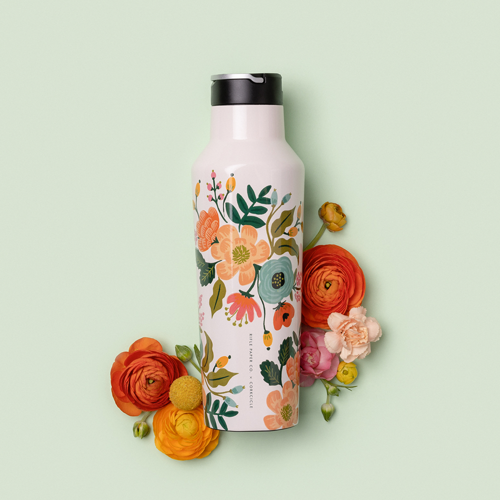 Corkcicle Stemless - Rifle Paper Co. - Cream Lively Floral - 12oz.