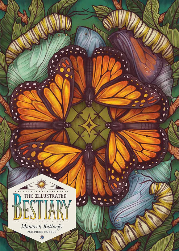 Illustrated Bestiary: Monarch Butterfly 750 Piece Puzzle