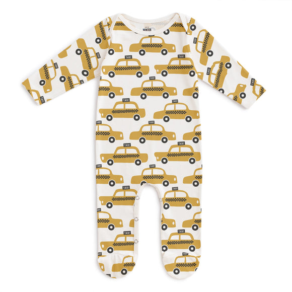 Winter Water Factory | Footed Romper - Taxi Cabs in Yellow