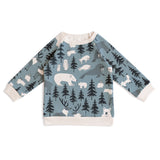 Winter Water Factory | Sweatshirt - Northern Animals in Mountain Blue