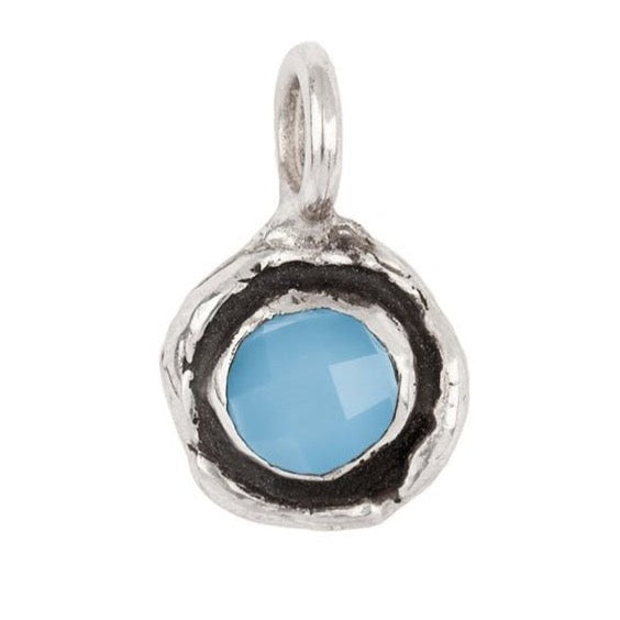 Pyrrha Faceted Stone Talisman Charm (Sterling Silver) - Chalcedony
