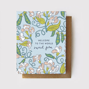Root & Branch Paper Co. Baby Card - Welcome to the World, Sweet Pea