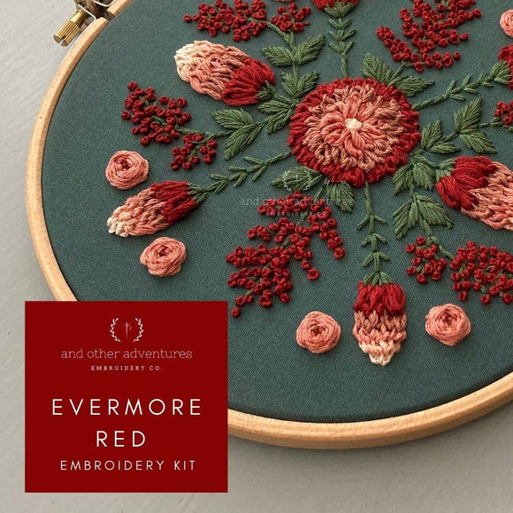 And Other Adventures Embroidery Co. Embroidery Kit - Evermore Red