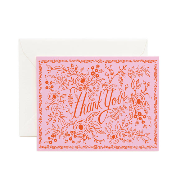 Rifle Paper Co. Thank You Card - Rosé