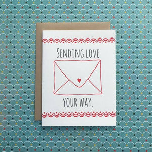 Lucky Bee Press Letterpress Card - Sending Love Envelope