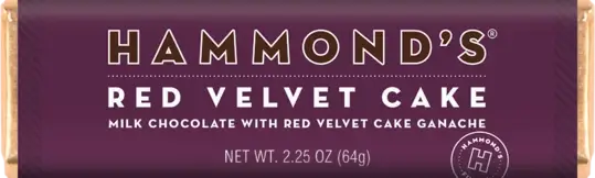 Hammond's Candies Chocolate Bar (2.25 oz) - Red Velvet Cake Milk Chocolate Candy Bar B 2.25oz