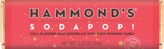 Hammond's Candies Chocolate Bar (2.25 oz) - Sodapop! Milk Chocolate Candy Bar  2.25oz