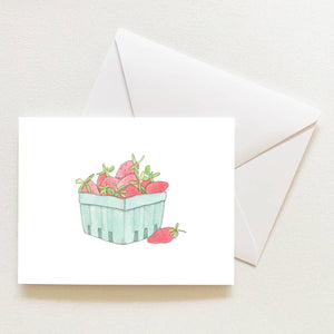 Sara Fitz Note Card - Strawberries