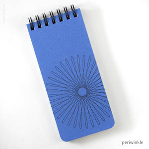 Inkello Letterpress Small Spiral Notepad With Hypotrochoid - Periwinkle