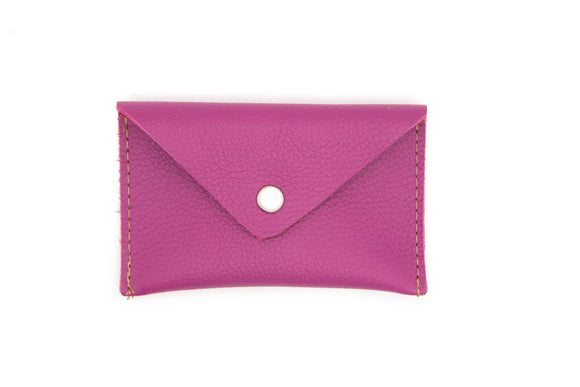 Crystalyn Kae Accessories - Upcycled Leather Card Case Wallet - Pink