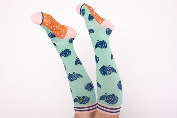 Woven Pear Compression Socks - Hedgehog