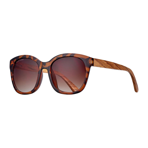 Blue Planet Eco-Eyewear Sunglasses - Aldin - Brown Tortoise / Walnut Wood / Brown Polarized