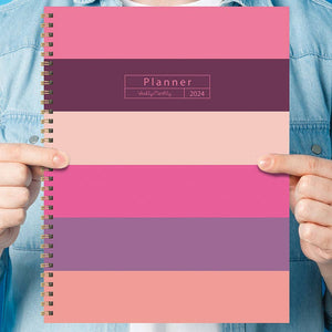 TF Publishing - 2024 Weekly Monthly Planner (Large) | Pink Plum Blush & Petal