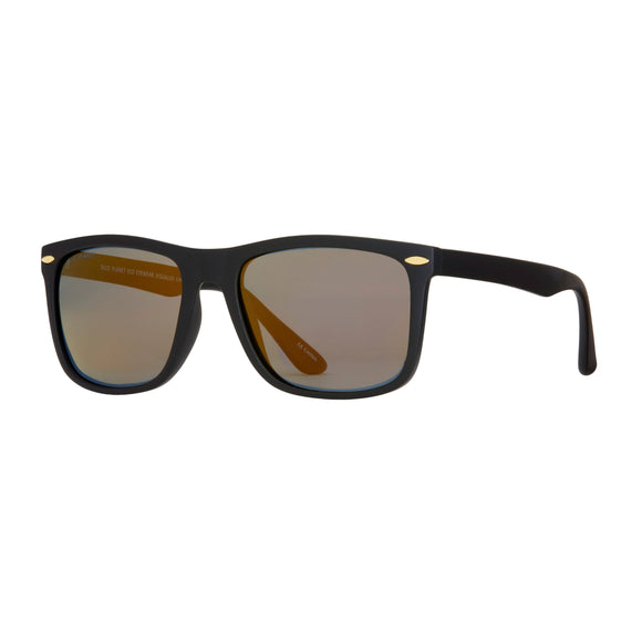Blue Planet Eco-Eyewear Sunglasses - Jaymes - Matte Black/ Amber Gold Polarized