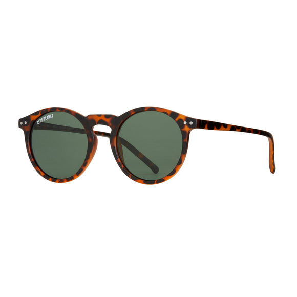 Blue Planet Eco-Eyewear Sunglasses - Mayer - Matte Brown  / Grey- Green Polarized