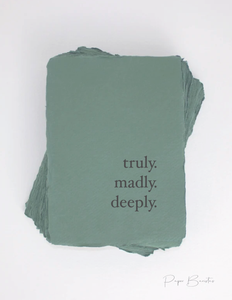 Paper Baristas Love/Anniversary Card - "Truly. Madly. Deeply."