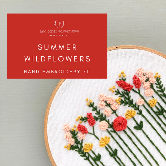 And Other Adventures Embroidery Co. Beginner Wildflowers Embroidery Kit - Summer Fields